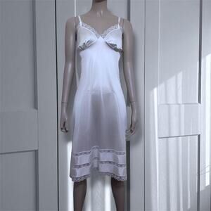 90s white silk lace slip dress